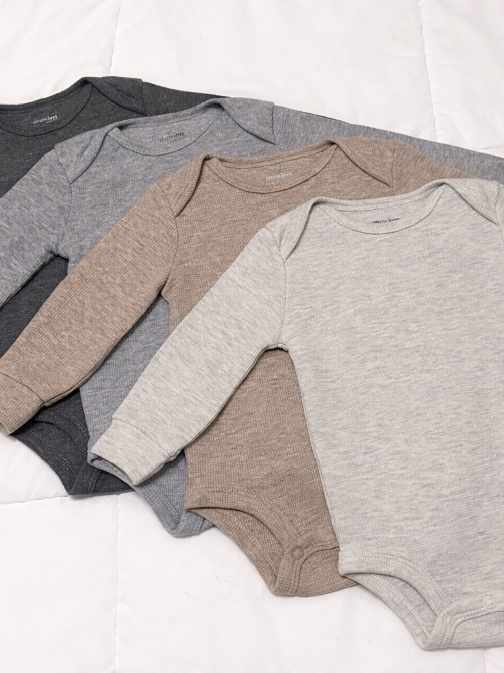 Baby Long-Sleeve One-Piece Bodysuit in Neutral Mix